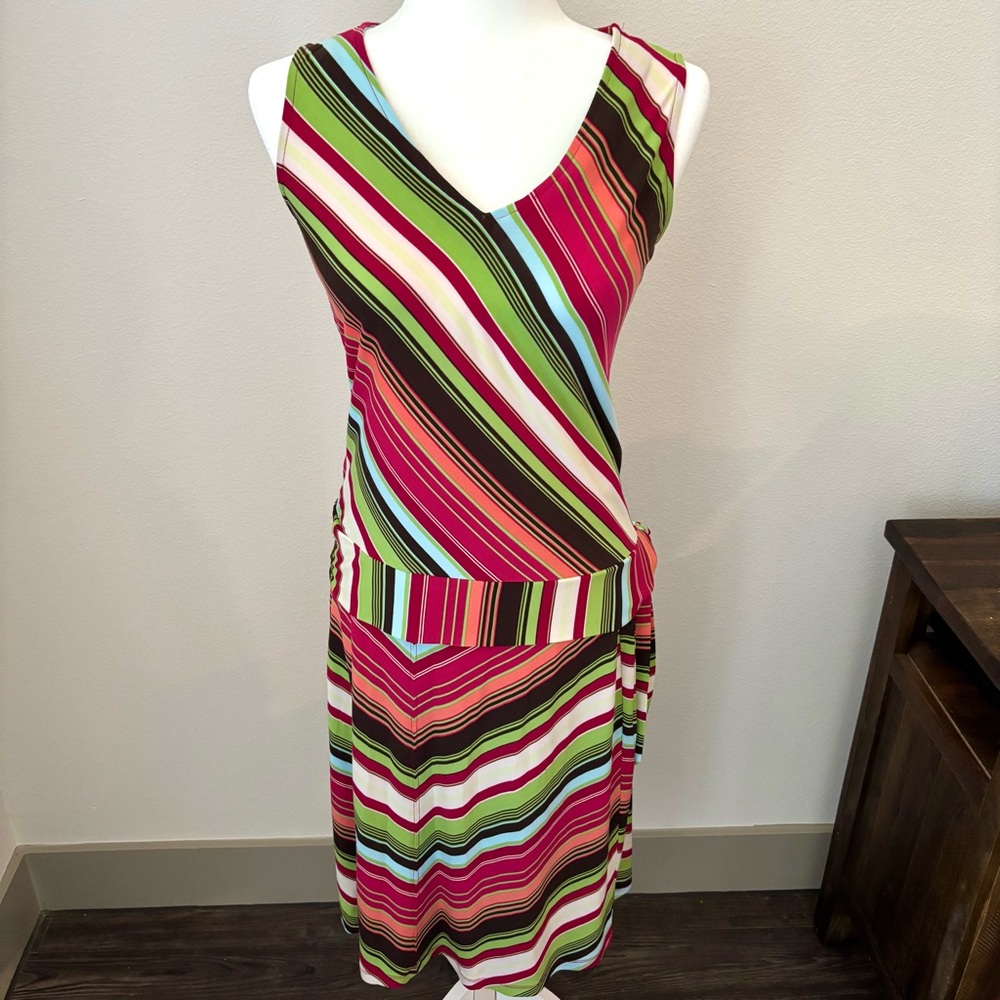 Merona Multicolor Stripe 2 Piece Set Sleeveless Top Midi Skirt Small